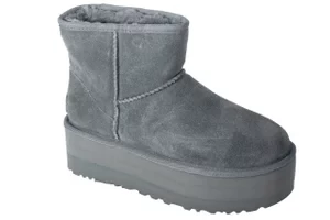 UGG Classic Mini Platform 1134991-RNS, Damskie, Czarne, buty zimowe, skóra zamszowa, rozmiar: 36