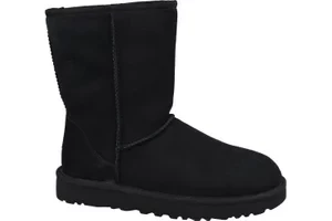 UGG Classic Short II 1016223-BLK, Damskie, Czarne, buty zimowe, skóra naturalna, rozmiar: 36