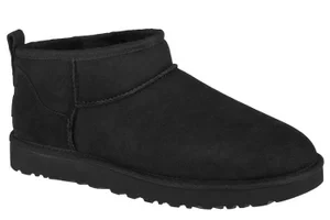 UGG Classic Ultra Mini 1116109-BLK, Damskie, Czarne, buty zimowe, skóra naturalna, rozmiar: 36