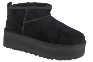 UGG Classic Ultra Mini Platform 1135092-BLK, Damskie, Czarne, buty zimowe, skóra zamszowa, rozmiar: 40