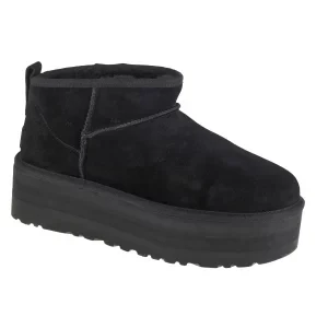 UGG Classic Ultra Mini Platform 1135092-BLK, Damskie, Czarne, buty zimowe, skóra zamszowa, rozmiar: 40