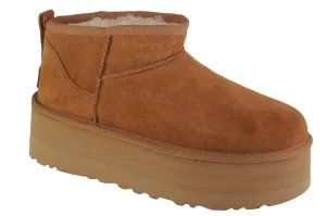 UGG Classic Ultra Mini Platform 1135092-CHE, Damskie, Brązowe, buty zimowe, skóra zamszowa, rozmiar: 40