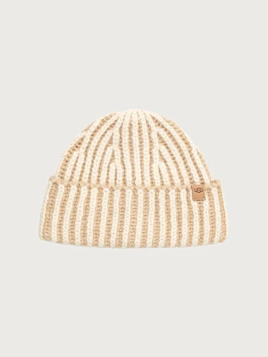UGG czapka beanie damska z dodatkiem wełny beżowy