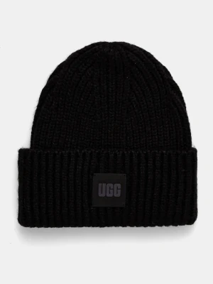 UGG czapka beanie damska z dodatkiem wełny czarny