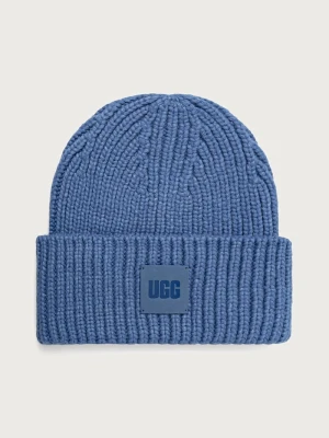 UGG czapka beanie damska z dodatkiem wełny niebieski