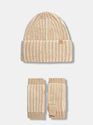 UGG czapka i mitenki z domieszką wełny CHUNKY