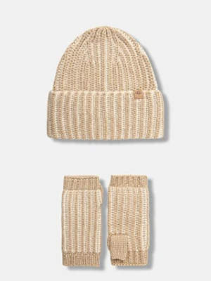 UGG czapka i mitenki z domieszką wełny CHUNKY