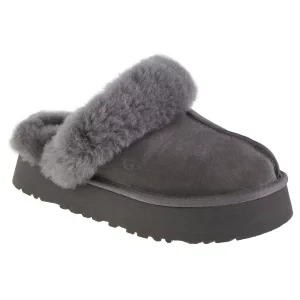 UGG Disquette Slippers 1122550-CHRC, Damskie, Szare, kapcie, skóra zamszowa, rozmiar: 39