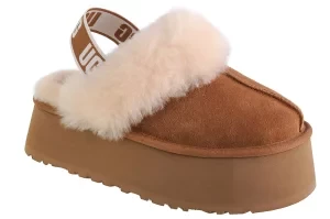 UGG Funkette 1113474-CHE, Damskie, Brązowe, kapcie, skóra zamszowa, rozmiar: 37