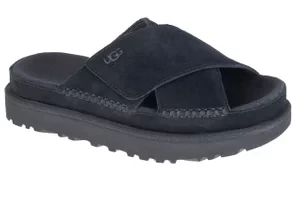 UGG Goldenstar Cross Slide 1137910-BLK, Damskie, Czarne, klapki, skóra zamszowa, rozmiar: 38