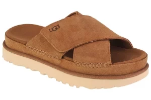 UGG Goldenstar Cross Slide 1137910-CHE, Damskie, Brązowe, klapki, skóra zamszowa, rozmiar: 41