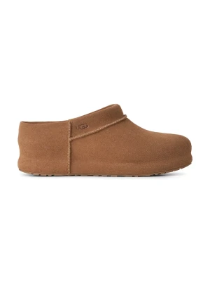 UGG kapcie damskie zamszowe W Enwrap Clog brązowy