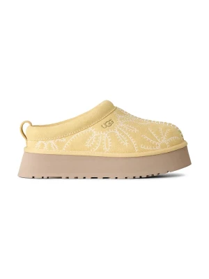 UGG kapcie damskie zamszowe W Tazz Botanic żółty