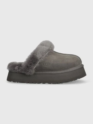 UGG kapcie zamszowe Disquette kolor szary 1122550