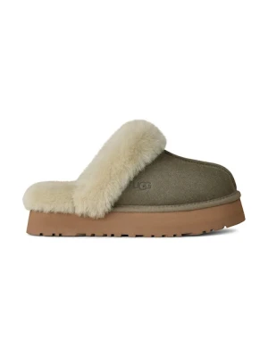 UGG kapcie zamszowe Disquette kolor zielony 1122550.MRNM