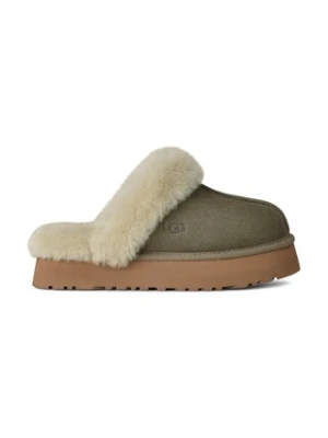 UGG kapcie zamszowe Disquette kolor zielony 1122550.MRNM