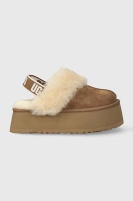 UGG kapcie zamszowe FUNKETTE kolor brązowy 1113474 CHE