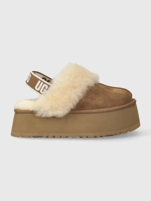UGG kapcie zamszowe FUNKETTE kolor brązowy 1113474 CHE