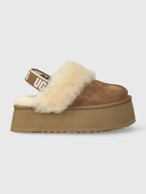 UGG kapcie zamszowe FUNKETTE kolor brązowy 1113474 CHE
