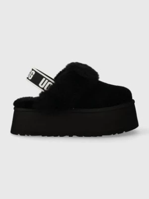 UGG kapcie zamszowe Funkette kolor czarny 1113474 BLK