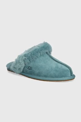 UGG kapcie zamszowe Scuffette II kolor turkusowy 1106872-DEE