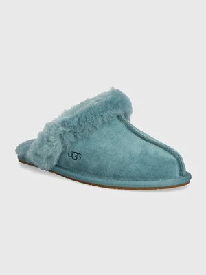 UGG kapcie zamszowe Scuffette II kolor turkusowy 1106872-DEE