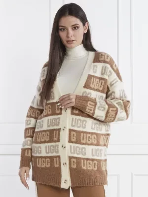 UGG Kardigan GRAPHIC LOGO | Oversize fit | z dodatkiem wełny