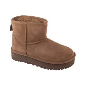 UGG Kids Classic Mini Platform 1143700K-RYK, Dla dzieci, Brązowe, buty zimowe, skóra zamszowa, rozmiar: 33,5