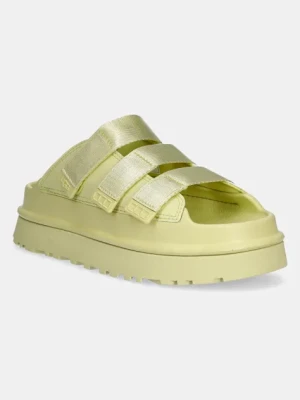 UGG klapki Goldenglow Slide damskie kolor zielony na platformie 1167430-GLDN