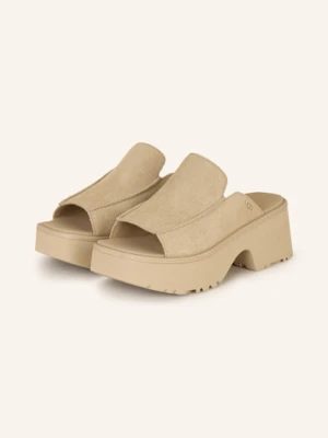 Ugg Klapki Na Platformie beige