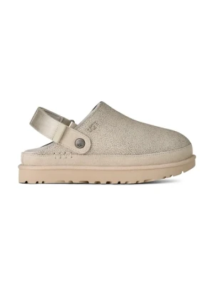 UGG klapki skórzane W Goldenstar Crackle Clog beżowy