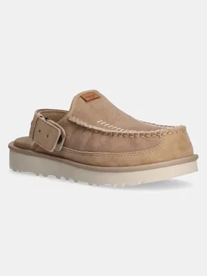 UGG klapki zamszowe Goldencoast Clog Regenerate męskie kolor beżowy 1169491-SAN