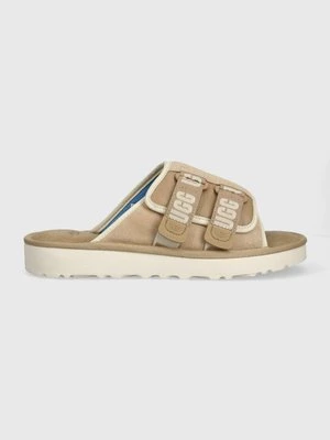 UGG klapki zamszowe Goldencoast Strap Slide męskie kolor beżowy 1142730