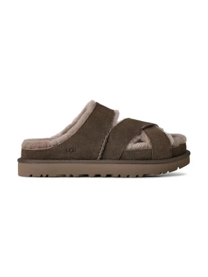 UGG klapki zamszowe W Greenport Cross Strap Slide brązowy