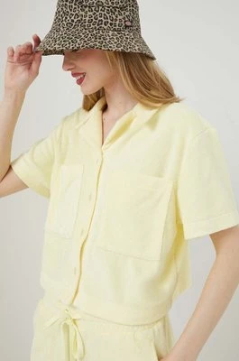 UGG koszula damska kolor żółty regular z kołnierzykiem klasycznym