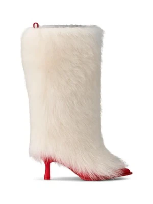UGG kozaki x Ambush Fur Heel damskie kolor biały na szpilce lekko ocieplone 1176810.WHRD