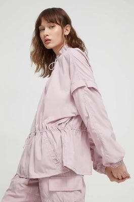 UGG kurtka damska kolor różowy przejściowa oversize