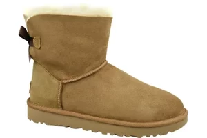 UGG Mini Bailey Bow II 1016501-CHE, Damskie, Brązowe, buty zimowe, skóra naturalna, rozmiar: 41