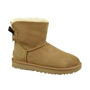 UGG Mini Bailey Bow II 1016501-CHE, Damskie, Brązowe, buty zimowe, skóra naturalna, rozmiar: 41