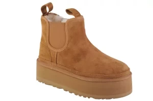 UGG Neumel Platform Chelsea 1134526-CHE, Damskie, Brązowe, kapcie, skóra zamszowa, rozmiar: 38