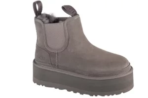 UGG Neumel Platform Chelsea 1134526-GREY, Damskie, Szare, śniegowce, skóra zamszowa, rozmiar: 39