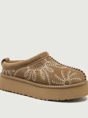 UGG Ocieplane mule Tazz Botanic | zamsz | z dodatkiem wełny beżowy