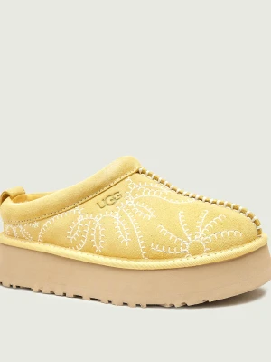 UGG Ocieplane mule Tazz Botanic | zamsz | z dodatkiem wełny żółty