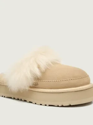 UGG Ocieplane mule W DISQUETTE CHALET| shearling | zamsz | z dodatkiem wełny