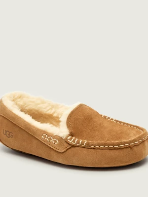 UGG Ocieplane obuwie domowe Ansley | shearling | zamsz | z dodatkiem wełny beżowy