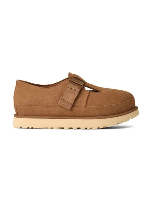 UGG półbuty zamszowe Goldenstar Mary Jane damskie kolor brązowy na platformie 1171506.CHE