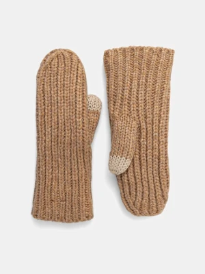 UGG rękawiczki z domieszką wełny CHUNKY damskie kolor brązowy 101022