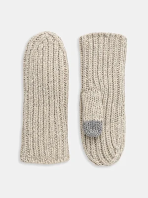 UGG rękawiczki z domieszką wełny CHUNKY damskie kolor szary 101022