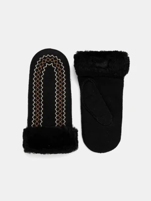 UGG rękawiczki zamszowe damskie kolor czarny 100907