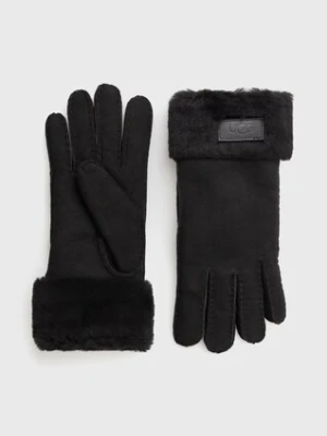 UGG Rękawiczki zamszowe damskie kolor czarny